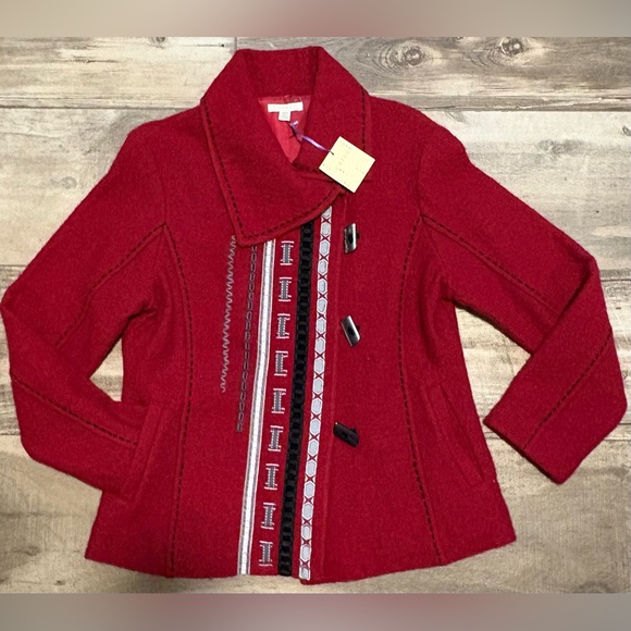 NorthStyle Jackets & Blazers - NWT!! Carson Wool Jacket with Artistic Details, MEDIUM
